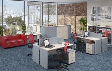 Офисный набор мебели IMAGO четыре рабочих места, стол для переговоров в Абакане - предосмотр 1